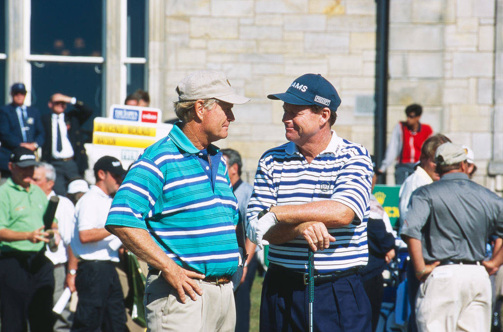 Jack Nicklaus and Tom Watson at The Open in 2000